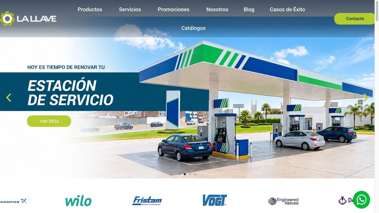 Captura de pantalla real del sitio web La Llave S.A.